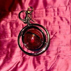 NWOT Coach NASA Pink Glitter Saturn Keychain Bag Charm.🪐Ltd. Ed. - RARE